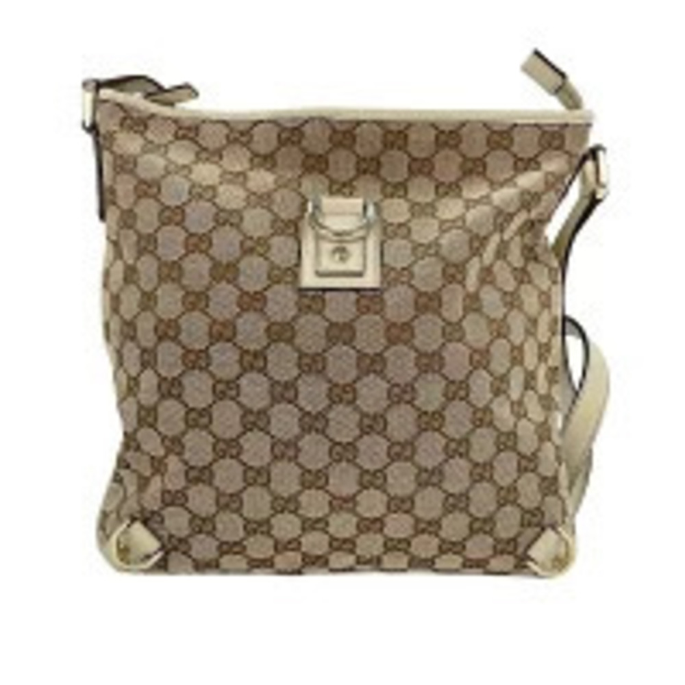 Gucci GG Canvas Abbey Shoulder Bag Beige Cream